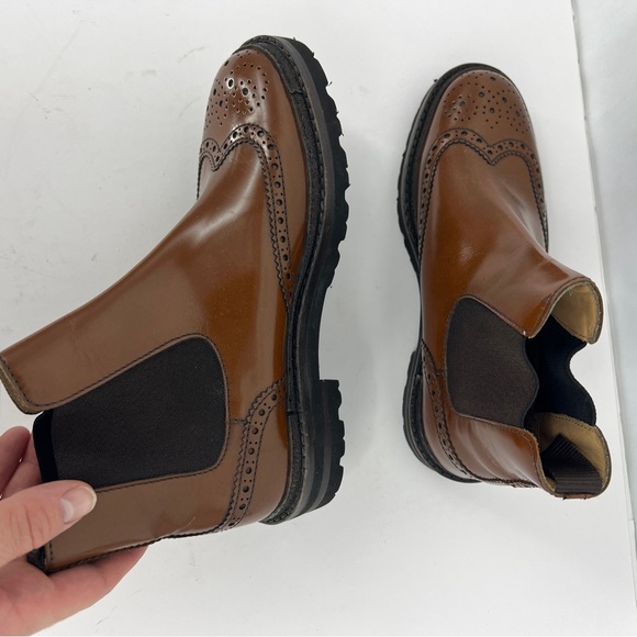lo.white Classic Brown Brogue Chelsea Boots main image 12